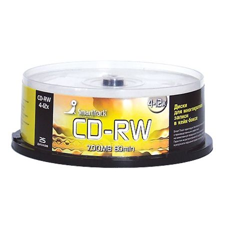  CD-RW Smarttrack 700Mb 4x-12x, Cake Box, 25 (ST000199)