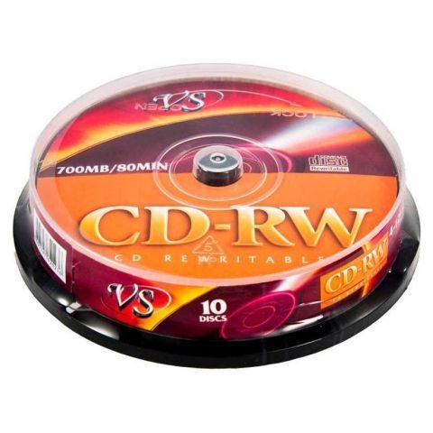  CD-RW VS 700Mb 8x-12x, Cake Box, 10 (VSCDRWCB1001)