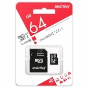   Micro SDXC 64Gb Smartbuy Class 10 UHS U1 +  SD (SB64GBSDCL10-01)