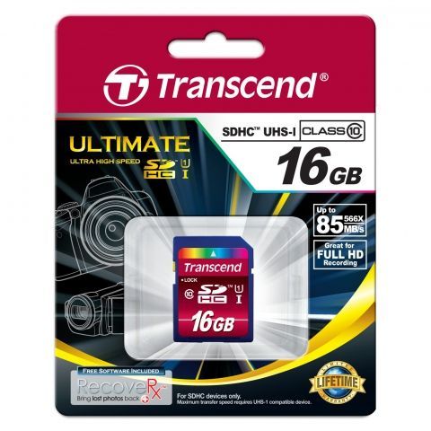   SDHC 16Gb Transcend Ultimate Class 10 UHS-I U1 90 / (TS16GSDHC10U1)