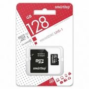   Micro SDXC 128Gb Smartbuy Class 10 UHS-I +  SD (SB128GBSDCL10-01)