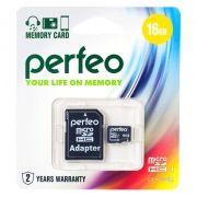   Micro SDHC 16Gb Perfeo Class 10 +  SD (PF16GMCSH10A)