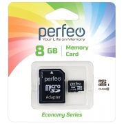   Micro SDHC 8Gb Perfeo Economy series Class 10   (PF8GMCSH10AES)