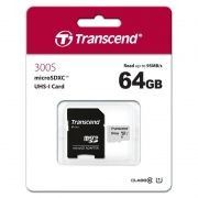   Micro SDXC 64Gb Transcend 300S Class 10 UHS-I U1+  SD (TS64GUSD300S-A)