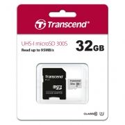   Micro SDHC 32Gb Transcend 300S Class 10 UHS-I U1 +  SD (TS32GUSD300S-A)