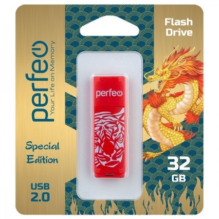 32Gb Perfeo C04 Red Tiger USB 2.0 (PF-C04RT032)