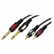   6.3 mono plug x 2 -> 2 RCA plug, 1 , , Premier (5-143)