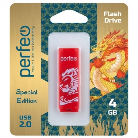 4Gb Perfeo C04 Red Lion USB 2.0 (PF-C04RL004)