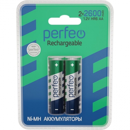 ����������� AA Perfeo AA2600/2BL 2600��/� Ni-Mh, 2��, �����. �������