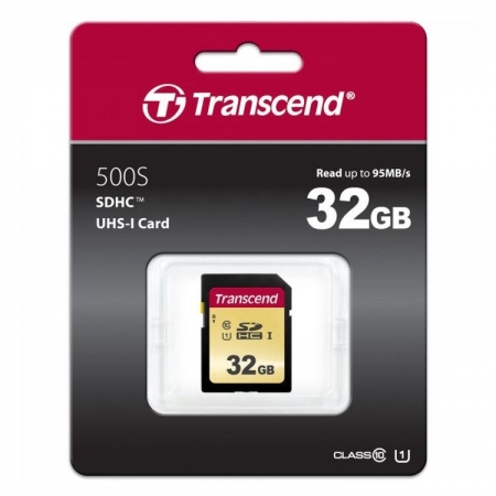   SDHC 32Gb Transcend 500S Class 10 UHS-I U1 (TS32GSDC500S)