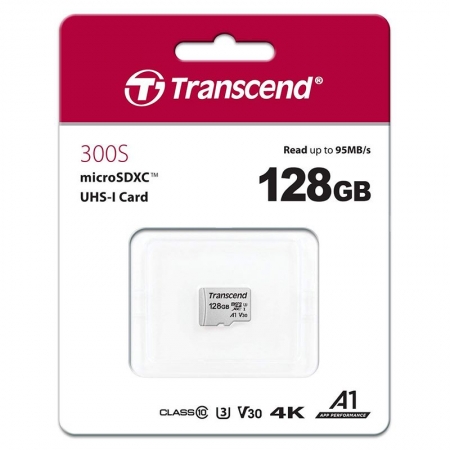   Micro SDXC 128Gb Transcend 300S Class 10 UHS-I U3, 100/40 /c (TS128GUSD300S)