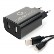   Cablexpert MP3A-PC-36 110/220V->5V, 2.4A 2xUSB +  Lightning, 