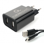   Cablexpert MP3A-PC-37 110/220V->5V, 2.4A 2xUSB +  Type C, 