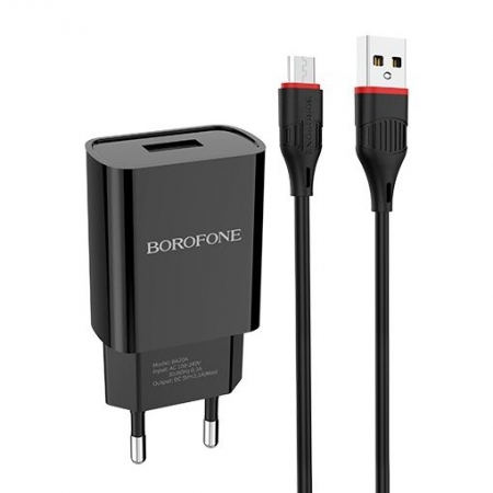   Borofone BA20A, 2.1 USB +  Micro USB, 