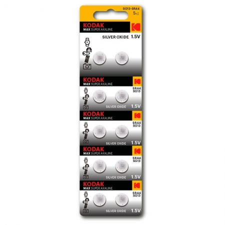  Kodak SG13 357/SR1154/SR44 1.5V, Silver Oxid, 10 , 