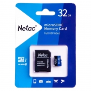  Micro SDHC 32Gb Netac P500 Class 10 UHS-I U1 80 /c +  SD (NT02P500STN-032G-R)