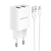   Borofone BA53A, 2.1 2xUSB +  Micro USB, 