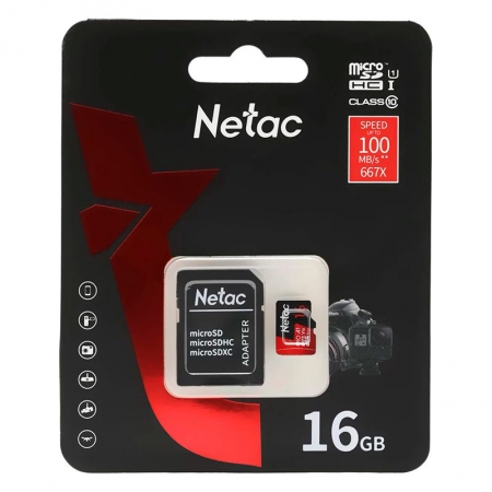   Micro SDHC 16Gb Netac P500 Extreme Pro U1 V10 100 /c   SD