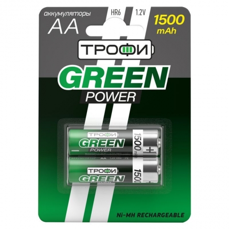 ����������� AA ����� Green Power HR6-2BL 1500��/� Ni-Mh, 2��, �������