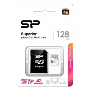   Micro SDXC 128Gb Silicon Power Superior U3 V30 A2 +  SD (SP128GBSTXDA2V20SP)