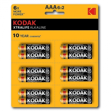 ��������� AAA Kodak XTRALIFE LR03-12BL, Alkaline, 12��, �������� ������� (KAAA-2x6 perf)