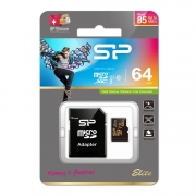   Micro SDXC 64Gb Silicon Power Elite Gold U1 +  SD (SP064GBSTXBU1V1GSP)