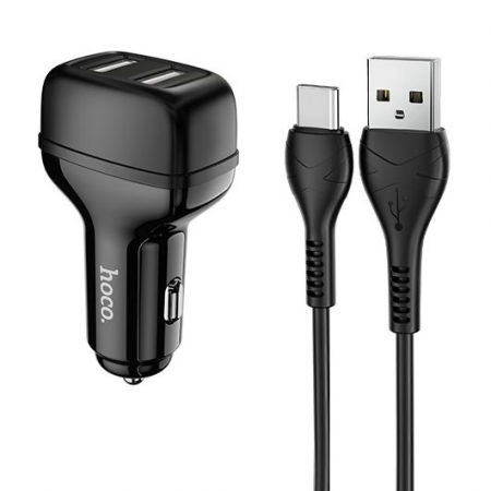    Hoco Z36 2.4A 2xUSB +  Type C, 