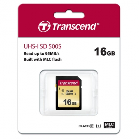   SDHC 16Gb Transcend 500S Class 10 UHS-I U1 (TS16GSDC500S)