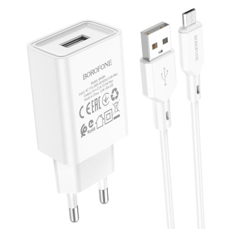   Borofone BA68A, 2.1 USB +  Micro USB, 