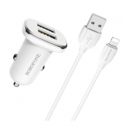    Borofone BZ12, 2.4A 2xUSB+  Lightning, 