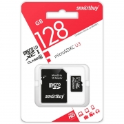   Micro SDXC 128Gb Smartbuy U3 +  SD (SB128GBSDU3-01)