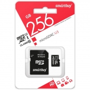  Micro SDXC 256Gb Smartbuy U3 +  SD (SB256GBSDU3-01)
