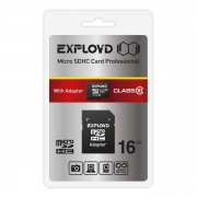   Micro SDHC 16Gb Exployd Class 10 +  SD (EX016GCSDHC10-AD)