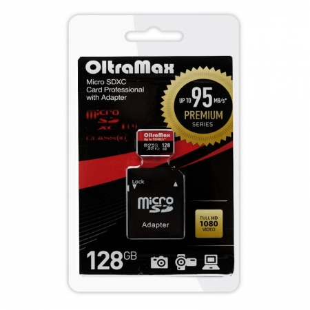   Micro SDXC 128Gb OltraMax Premium U3 +  SD (OM128GCSDXC10UHS-1-PrU3)