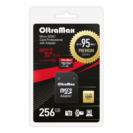   Micro SDXC 256Gb OltraMax Premium U3 +  SD (OM256GCSDXC10UHS-1-PrU3)