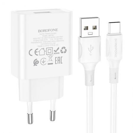   Borofone BA74A, 2.1 USB +  Type C, 