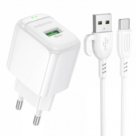   Borofone BAS42A, QC3.0 3A USB +  Type C, 