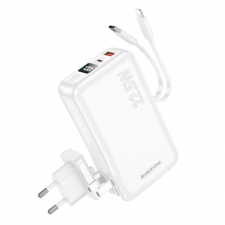   Borofone BJ39, 10000 /, QC3.0/PD, USB A+C + .  Type-C/8-pin, 