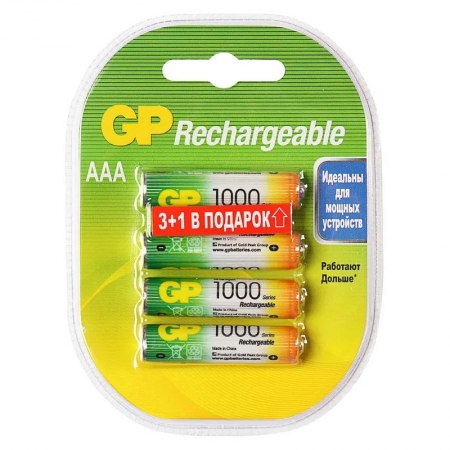  AAA GP HR03-3+1BL 1000/ Ni-Mh, 4, 