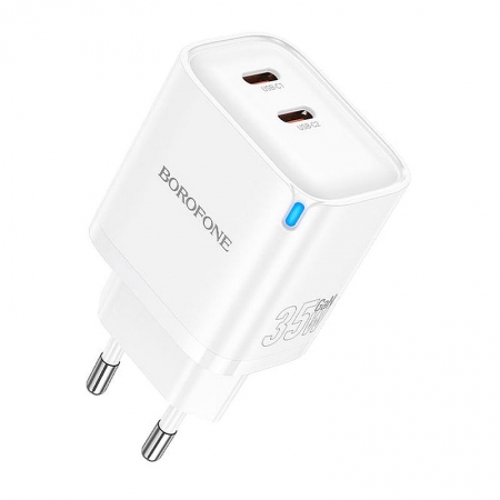   Borofone BA85A, QC3.0/PD 35W 2xUSB C, 