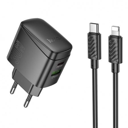   Hoco CS61A, QC3.0/PD 30W USB A+C +   Type C - Lightning, 