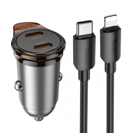    Hoco NZ16B, QC3.0/PD 45W, 2xUSB-C +  Type C - Lightning, 