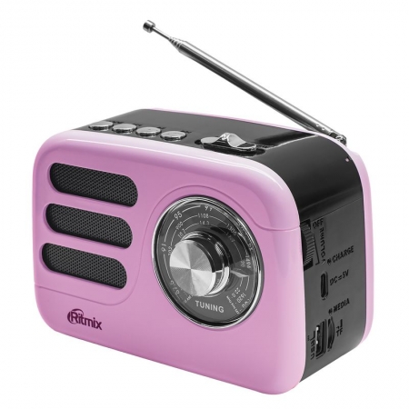  Ritmix RPR-033 Pink, FM/AM/SW, Bluetooth, MP3
