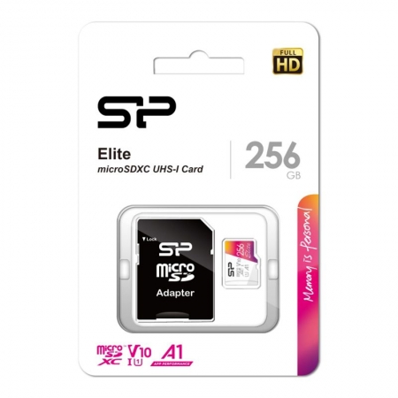   Micro SDXC 256Gb Silicon Power Elite U1 V10 A1 +  SD (SP256GBSTXBV1V20SP)