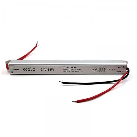    LED  38 , 220V-24V, IP20, 262x18x18 , Ecola (D2T038ESB)
