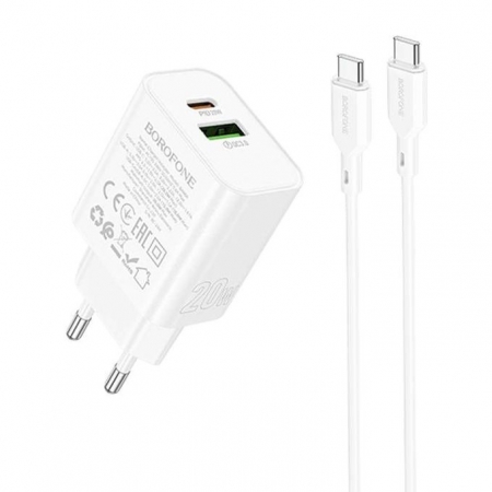   Borofone BA88A, QC3.0/PD 20W USB A+C +  Type C, 