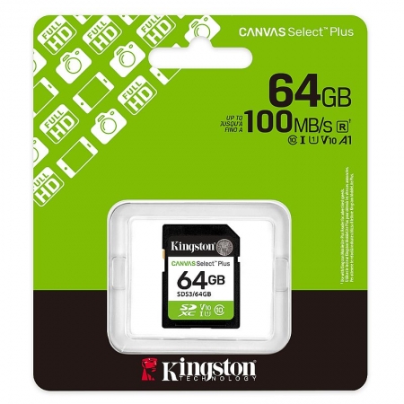   SDXC 64Gb Kingston Canvas Select Plus U1 V10 100 / (SDS3/64GB)