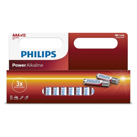  AAA Philips Power Alkaline LR03, 12, 