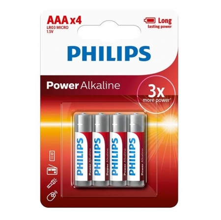  AAA Philips Power Alkaline LR03, 4, 