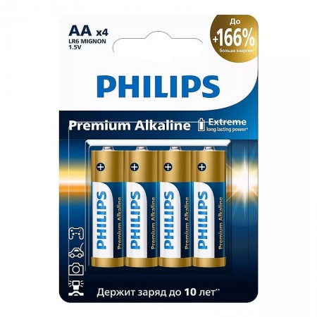  AA Philips Premium Alkaline LR6, 4, 